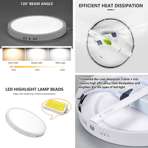 Đèn <span class=keywords><strong>Led</strong></span> Dạng Tấm 6W 12W 18W 24W Lắp Trên Bề Mặt Vuông Trong Nhà Giá Tốt Nhất Tại Nhà Máy - Product Image 2