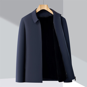 Toptan Özel Dut İpeği Çıkarılabilir Vizon Kürk Astarlı Erkek Yaka Fermuarlı Rüzgarlık Sonbahar ve Kışlık Sıcak Mont - Product Image 5