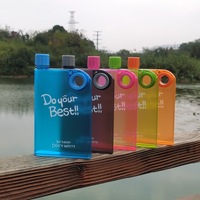 Haute qualité A5 bouteille d'eau plate tasse en plastique créative plat Transparent carré livre bouteille d'eau avec logo personnalisé