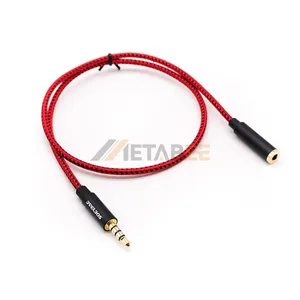 Cavo femmina da 3.5mm a cavo adattatore Audio AUX per cuffie maschio rosso 0.5M