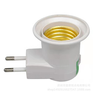 ขั้วหลอดไฟ LED แบบเกลียว E27 พร้อมสวิตช์ ปลั๊กเสียบผนัง อะแดปเตอร์ 220V 10A ซ็อกเก็ตพลาสติกแบบไม่ต่อสายดิน - Product Image 2