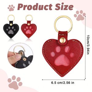 Cute Heart Pu Leather Hair Keepsake Keychain Dog Cat Fur Storage Keyring Pet Lover <b>Memorial</b> <b>Gift</b> Bag Purse Charms Decor - Product Image 2