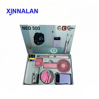 Conjunto de Regalo Premium Todo en Uno: Ventilador de Mano NEO500, Auriculares TWS, Cepillo de Dientes, Banco de Energía y Reloj Inteligente