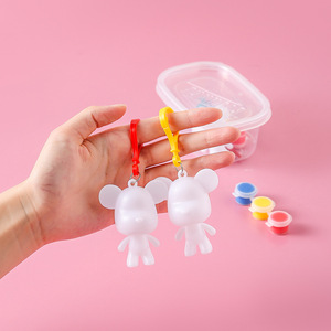 Kit de fabrication de porte-clés ours fluide DIY 8 cm en plastique, cadeau créatif pour enfants de 4 à 6 ans - Product Image 4