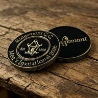 Porte-étiquette de golf rond en laiton antique avec logo en émail souple en relief, sangle en cuir véritable, porte-identité de voyage vintage en métal, souvenir de club de golf