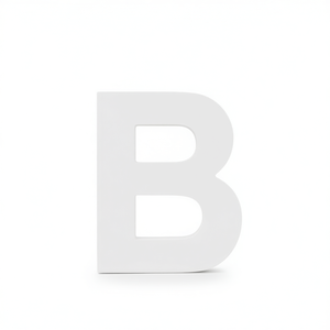 Wooden Letter B White 3D <b>Wall</b> <b>Decor</b> For Home Office <b>Decor</b> - Product Image 2