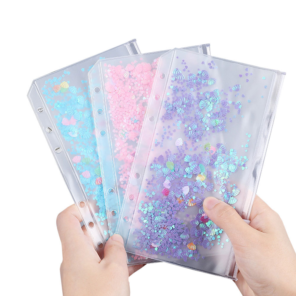 Plastic Transparent Colourful Cash Envelope Leather business wallet Budget Planner Binder System
