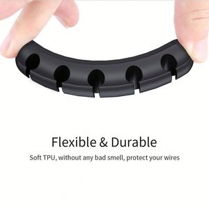 Support de câble en silicone X919 pour bureau, clips pour écouteurs, gestion des câbles, enrouleur USB, organisateur de câbles en silicone pour bureau - Product Image 4