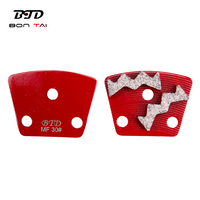 Bontai – Plaquettes de ponçage pour béton à deux boutons, segments diamantés moyens, aimant trapézoïdal, Asl Diamonds