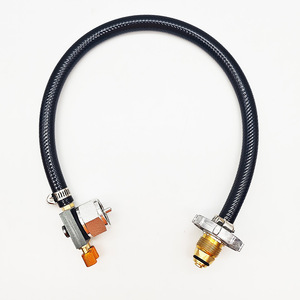 Manguera de recarga de propano con válvula de alivio de presión de 3/8 pulgadas y cierre de gas para tanques de Mapp y propano de uso general - Product Image 1