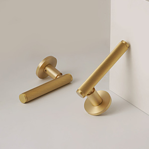 Dooroom Juego de Cerradura de <span class=keywords><strong>Puerta</strong></span> Moderna Minimalista de Latón Roscado para Interiores, Dormitorio, Baño, <span class=keywords><strong>Puerta</strong></span> de Madera, Manija Ficticia - Product Image 6