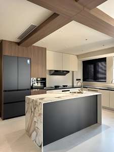 Modern Luxury Style Gold Aluminium <b>Kitchen</b> <b>Cabinet</b> Customised Living New Design Cuisine Complet Furniture Sets - Product Image 2