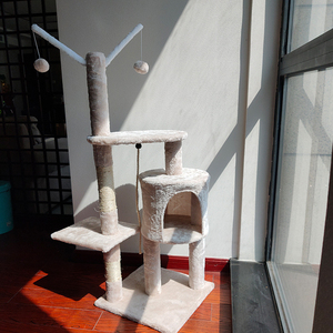 Rascador de mascotas de alta calidad <span class=keywords><strong>casa</strong></span> torre Condo gato árbol con Bola de Pelo juguete - Product Image 5