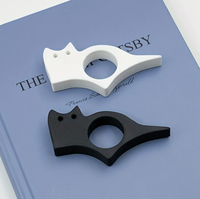 Marque-page ergonomique en forme de chat mignon à motif de dessin animé promotionnel, support de page pour le pouce, accessoire de lecture pour étudiant, idéal comme cadeau