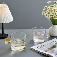 Tasse à thé en verre de 100 ml avec poignée boule, en verre borosilicate haute résistance, mini tasse à lait, mug à café résistant à la chaleur