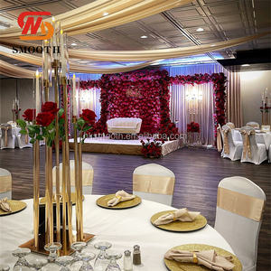 Décorations de table en forme de queue de poisson lisses, bougeoirs en métal doré, candélabres en métal, centres de table pour décoration de mariage - Product Image 5