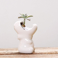 Vente en gros de pots à plantes en céramique écologiques en forme d'animaux mignons de dessins animés, hippopotame, éléphant, pour la décoration de la maison et du jardin, cadeaux
