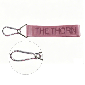 Custom Logo Short Polyester Keychain Lanyard Hook Accessories Wrist Keychain Lanyard with Carabiner - Product Image 1