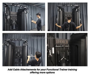 티타늄 핫 세일 W6355 상업용 헬스장 장비 2:1 기능성 트레이너 듀얼 풀리 케이블 머신 170LB 웨이트 스택 - Product Image 4