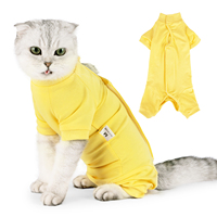 Baumwoll-Vierbeiner-Katzen-Genesungsanzug, verstellbar, Anti-Leck-Schutz, nach der Sterilisation, atmungsaktiv, allergiefrei, Pyjama für kleine Katzen