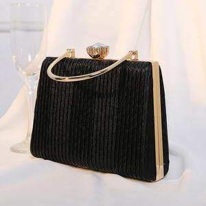Wholesale Women Fashion Square PU Leather Pleated Handbags Party <b>Dress</b> <b>Bags</b> Bridal Ladies Clutch Purse - Product Image 3