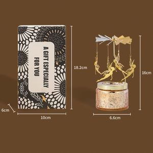 Bougie rotative de Noël en verre avec cheval féerique et cerf, parfumée, pour la décoration de la maison - Product Image 3