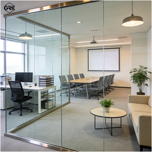 <span class=keywords><strong>Cloison</strong></span> de séparation en verre sans cadre en aluminium moderne de la série Graki Panorama de 108 mm, insonorisation 45 dB, écologique, durable, pour bureau et école - Product Image 2