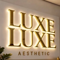Letras 3D de Aluminio Retroiluminadas Personalizadas para Exteriores, Letrero Comercial con Módulos LED para Publicidad y Decoración, Montaje en Pared para Empresas
