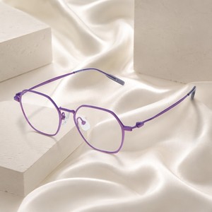 Monturas de Gafas Modernas Minimalistas de Titanio Morado, Monturas Ópticas, Monturas de Lentes, Tendencia para Mujer, Gregory Nano, OEM ODM - Product Image 1
