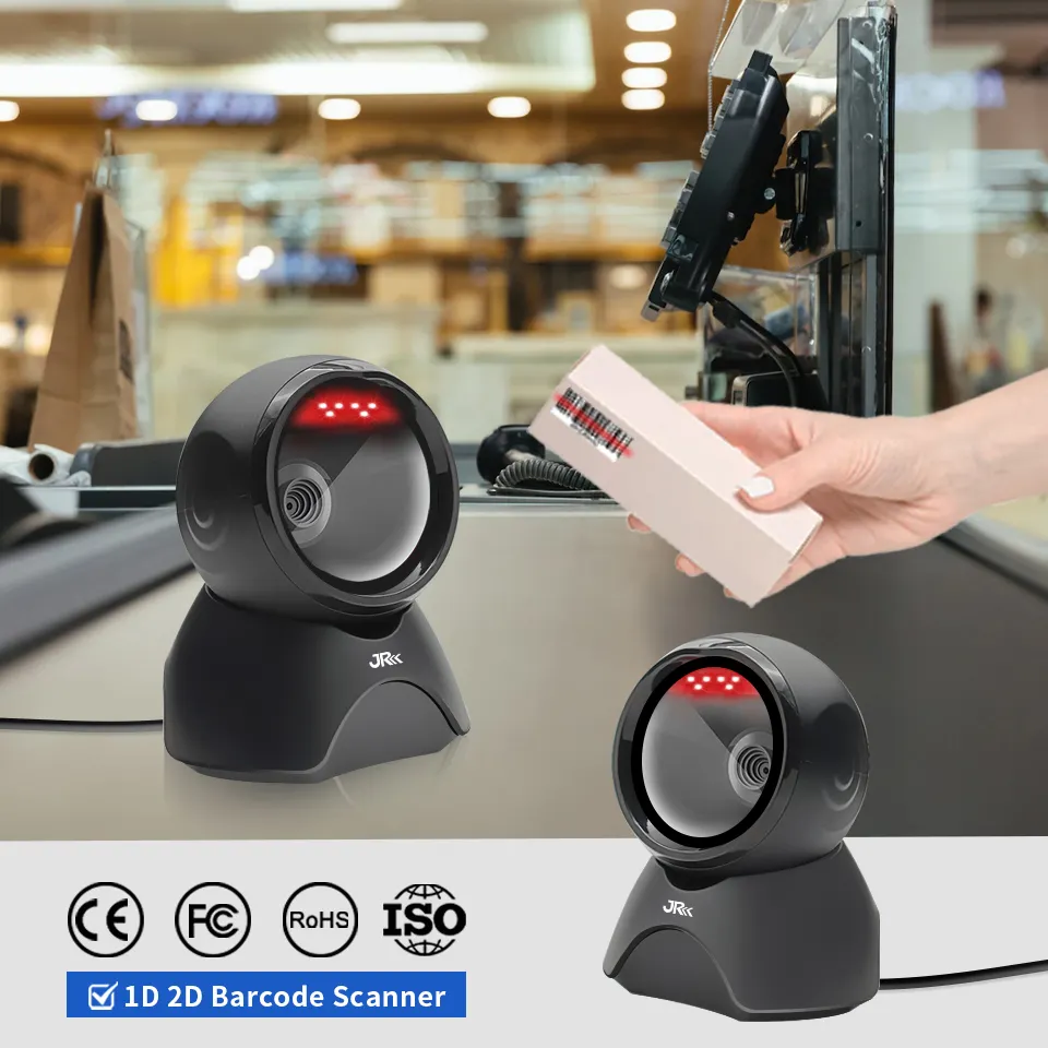 Hot Máy tính để bàn có dây QR code scanner Reader 2D QRcode đa hướng máy quét mã vạch cho siêu thị giá