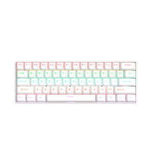 60% Compact Tri-mode Wired 2.4g Wireless Bt Backlight 61 <b>Keys</b> Gaming Mechanical Keyboard Brown Switch Teclado Gamer White Color - Product Image 1