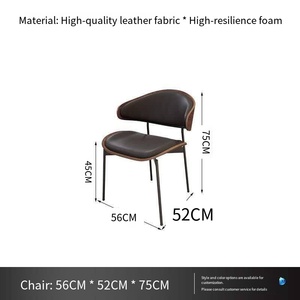 Chaise de salle à manger moderne avec dossier en bois, structure en fer robuste, coussin d'assise en éponge moelleuse, design élégant et rembourré pour la salle à manger - Product Image 6