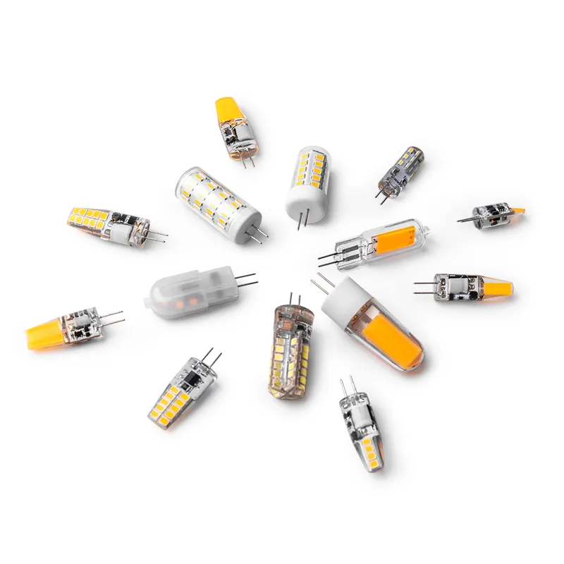 Led 12v Bulb G4 Series LED SMD Bulb Silicone Plastic Shell Clear Frosted AC DC 12V 2835 Chips Ra80 2700K 6500K 2W 2.5W 180lm 230lm