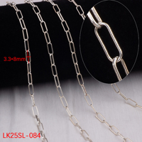 Épais 925 argent Sterling aplati trombone chaîne grosse chaîne de câble allongée rouleau pour collier à faire soi-même Bracelet fabrication de bijoux