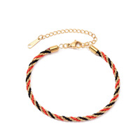 Pulsera Trenzada de Acero Inoxidable Personalizada Multicolor de Lujo Estilo Europeo Americano para Parejas Unisex