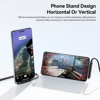 Support invisible 2-en-1, câble de charge rapide Type-C tressé en métal et nylon 240W, support de téléphone intégré 5A pour imprimante et scanner