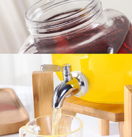 1L 2L 3L Pot Mason de grande capacité Pot de brassage en verre réutilisable Pot de stockage alimentaire carré en verre avec couvercle hermétique
