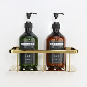 Estante de Baño Moderno de Aleación de Zinc con Zirconia Dorada, Estante Rectangular de Esquina para Hotel, Estante de Pie Montado en la Esquina - Product Image 4