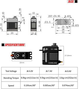 FLASHHOBBY CLS1227RP 11KG 고토크 초고속 MG 마이크로 서보 미니카 크롤러 버기 글라이더 산업용 로봇 - Product Image 3