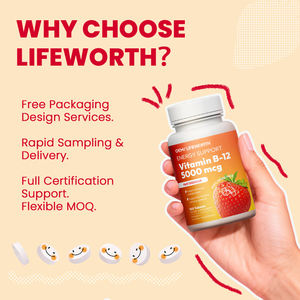 <span class=keywords><strong>Integratore</strong></span> Alimentare Vitamina <span class=keywords><strong>B12</strong></span> in Compresse Lifeworth OEM ODM all'Ingrosso per il Sistema Immunitario - Product Image 2