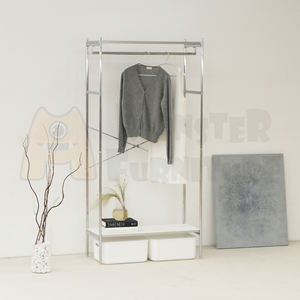 Étagères de la série UrbanSteel, style minimaliste, cadre en acier inoxydable, résistant à la rouille et à la corrosion, design arrondi lisse, réversible - Product Image 4