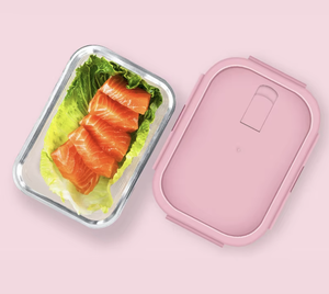 Thủy tinh BoroSilicate cao trẻ em Bento Bát tái sử dụng salad trái cây nhà bếp nướng và bát trứng với nắp gỗ đóng gói trong hộp - Product Image 2