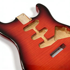 Cuerpo de guitarra eléctrica SSS ST de tilo con acabado brillante y tapa de arce flameado Cherry <span class=keywords><strong>Sunburst</strong></span> al por mayor para construcción de guitarras - Product Image 5