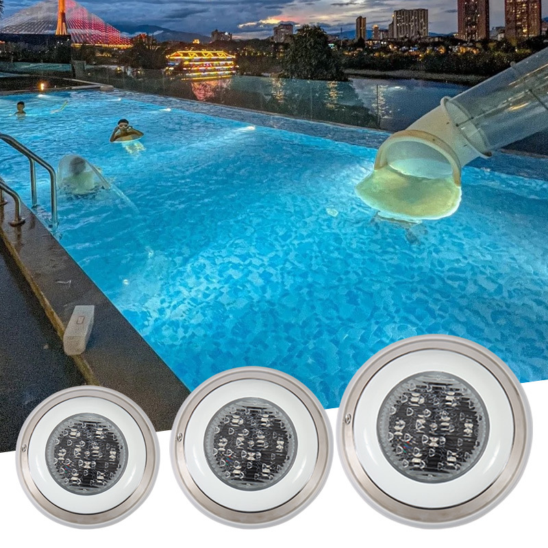 IP68 Waterproof RGB White LED Pond Fountain Waterfall Light for Swimming Pool Stainless Steel Body for Garden Use
