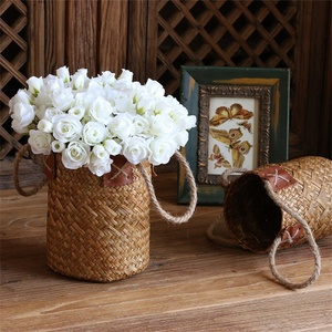 Bouquet de mini roses artificielles en tissu de soie, style européen, multi-têtes, 31 cm, pour décoration de mariage - Product Image 3