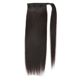 Extensión de cola de caballo recta, cola de caballo negra <span class=keywords><strong>Natural</strong></span>, pieza de <span class=keywords><strong>cabello</strong></span>, extensiones de <span class=keywords><strong>cabello</strong></span> de cola de caballo, postizos para mujeres - Product Image 4