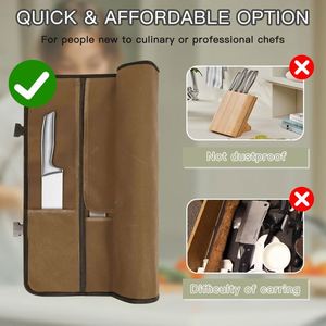 Échantillon gratuit : Sac de transport décontracté pour couteaux de chef, 10 emplacements pour couteaux, grande poche zippée, étui à couteaux durable 10oz, bandoulière réglable - Product Image 5