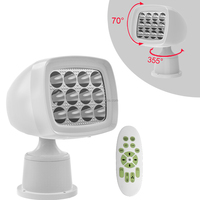 Projecteur marin rotatif à LED Alastin Marine White en plastique ABS, télécommande sans fil, pour yacht 10-30V