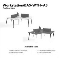 Greatway Assurance qualité BAS-WTH-A3 Bureau de direction pratique pour trois personnes Table de bureau Design moderne