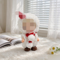 [Uniquement en tissu] Accessoires pour poupées, vêtements pour poupées en peluche de 10 cm, costume de bonhomme de neige pour enfant, style Halloween et Noël.